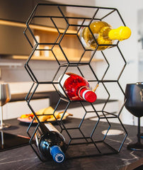 14 Bottle Freestanding Modern Metal Countertop Wine Rack Countertop