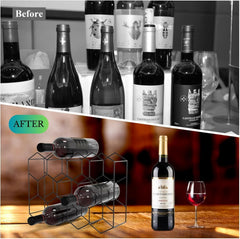 14 Bottle Freestanding Modern Metal Countertop Wine Rack Countertop