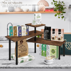 3-Tier Wooden Corner Shelf Kitchen Spice Rack Organiser Home Storage & Organisation