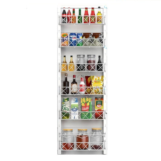 6 Tier Adjustable Baskets Over Door Pantry Organiser for Home Kitchen