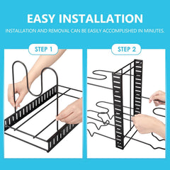 Adjustable 8-Tier Pan Rack Pot Organizer for Kitchen Cabinet