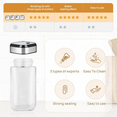 CARLA HOME Rotating Spice Rack Organizer with 12 Glass Jars for Kitchen Countertop