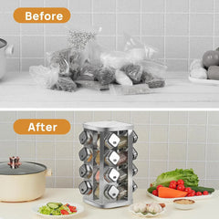 CARLA HOME Rotating Spice Rack Organizer with 12 Glass Jars for Kitchen Countertop