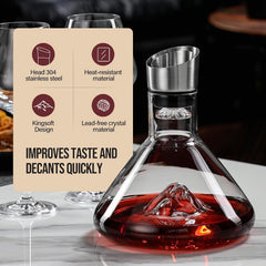 CARLA HOME Iceberg Wine Decanter with Aerator Filter and Lid