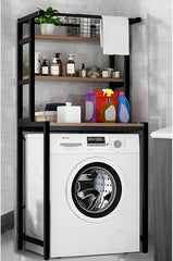 CARLA HOME 3-Tier Over Washing Machine Storage Rack Laundry Shelf Organizer for Bathroom or Toilet (Black)