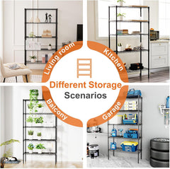 CARLA HOME 5-Tier Adjustable Metal Storage Shelves Wire Rack Organizer for Kitchen, Pantry, Bathroom or Laundry Room (60cm W x 40cm D x 176cm H)