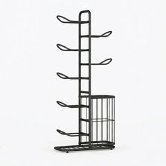 CARLA HOME 7 Tier Ball Storage Rack - Sports Organiser - Black - Basketball Storage Rack