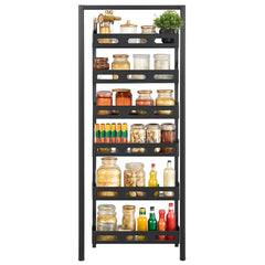 CARLA HOME 6 Tier Over the Door Organizer with Adjustable Metal Pantry Storage Rack and Hanging Baskets for Kitchen and Bathroom