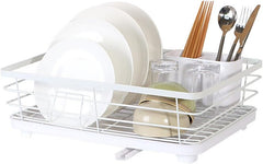 CARLA HOME Dish Drying Rack for Kitchen Counter with Removable Drip Tray, Utensil Holder and Cutlery Organizer