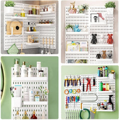 CARLA HOME Pegboard Wall Organizer Kit with 3 Modular Panels & 17 Accessories for Office, Gaming & Craft Storage