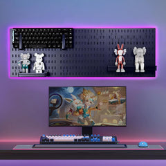 CARLA HOME Pegboard Wall Organizer Kit with 3 Modular Black Panels & 17 Accessories for Gaming, Office & Craft Storage