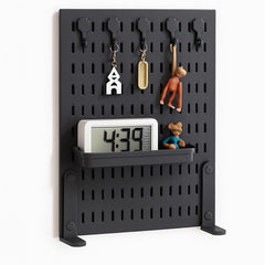 CARLA HOME Desk Pegboard Organizer Kit with Hooks, Tray & Mount Ideal for Office, Gaming Setup & Home Workspace Organization (Black)
