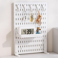 CARLA HOME Desk Pegboard Organizer Kit with Hooks, Tray & Mount Ideal for Office, Gaming Setup & Home Workspace Organization (White)