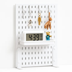 CARLA HOME Desk Pegboard Organizer Kit with Hooks, Tray & Mount Ideal for Office, Gaming Setup & Home Workspace Organization (White)