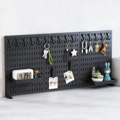 CARLA HOME 2 Pack Desk Pegboard Organizer Kit with Hooks, Tray & Mount Ideal for Office, Gaming Setup & Home Workspace Organization (Black)