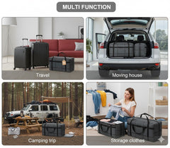 CARLA HOME 2-Pack 180L Extra Large Moving Storage Bags with Handles & Duty Zippered for Clothes, Travel, Space Saving & Camping