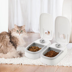 CARLA HOME 2 Meal Automatic Pet Feeder with Timer for Cat & Dog Wet & Dry Food (Dual Bowl 700ML)
