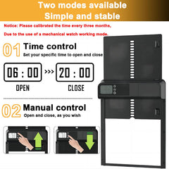 CARLA HOME Automatic Chicken Coop Door with Timer & LCD Screen, Anti-Pinch Safety, Easy Battery Operation & Weatherproof for Outdoor Coops