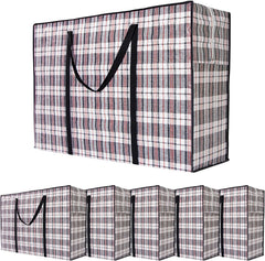 CARLA HOME 6 Pack Large Moving Storage Bags with Zipper & Handles for Clothes, Bedding, Blankets, Dorm & Travel (80x55x25cm)