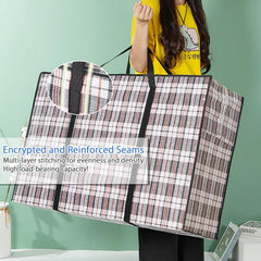 CARLA HOME 6 Pack Large Moving Storage Bags with Zipper & Handles for Clothes, Bedding, Blankets, Dorm & Travel (80x55x25cm)