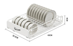 CARLA HOME Pull Out Dish Rack for Kitchen Cabinet with Slide Out Drawer Organizer for Plates, Bowls & Utensils