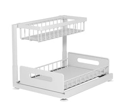 CARLA HOME 2 Tier Under Sink Organiser with Sliding Drawers for Kitchen & Bathroom