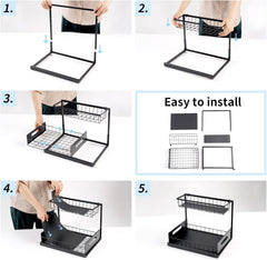 CARLA HOME 2 pack Under Sink Organiser with Sliding Drawers & 2 tier for Kitchen & Bathroom