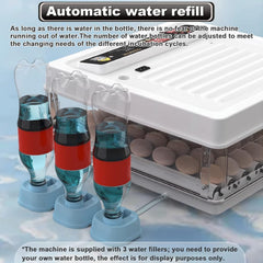 CARLA HOME 70 Egg Incubator with Automatic Turning, LED Display, Humidity & Temperature Control, Auto Water System & Built-in Egg Candler for Chicken, Duck, Quail, Goose