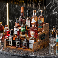 CARLA HOME 3-Tier Liquor Bottle Display Shelf Rack Bar Organizer for Whiskey, Wine, Coffee Syrups, Spirits & Bottles