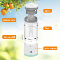 CARLA HOME Hands-Free Citrus Juicer with USB Rechargeable Electric Fruit Squeezer