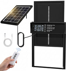 CARLA HOME Automatic Chicken Coop Door Solar Powered with 4 Mode Timer & Light Sensor, Anti-Pinch & USB Charging Port