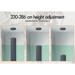 CARLA HOME Floor to Ceiling Cat Tree Tower with Adjustable Height 230-286cm for Indoor Cats (Grey)