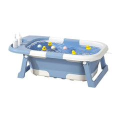 CARLA HOME Foldable Baby Bath Tub with Collapsible Toddler - Blue