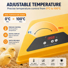 CARLA HOME Upgraded Chick Brooder Heating Plate - Adjustable Height - Yellow - Chicken Heater