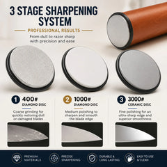 CARLA HOME Rolling Knife Sharpener, 5 Angle, Knife Sharpening Tool Kit Kitchen