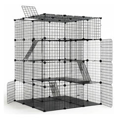 CARLA HOME Large Cat Cage Diy Enclosure, 4 Tier Pet Playpen Cat Kennel