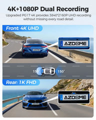 12" Black Rear View Mirror Dash Cam with 4K Front and 1080P Rear, GPS, WiFi6