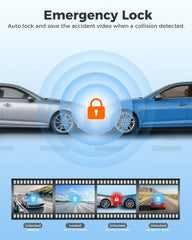 4K Black Dash Cam with 5.8GHz WiFi, GPS, Front & Rear Recording, 24-Hour Parking Mode, 64GB Card