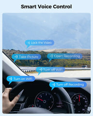 12" Black Dual 4K+1080P Rear View Mirror Dash Cam with WiFi 6, GPS, Night Vision, 64GB