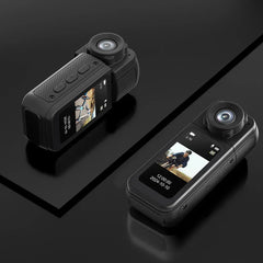 2.7K HD Mini Action Camera, Portable Thumb Camera with 180° Rotating Lens, Black