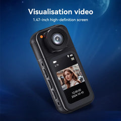 2.7K HD Mini Action Camera, Portable Thumb Camera with 180° Rotating Lens, Black