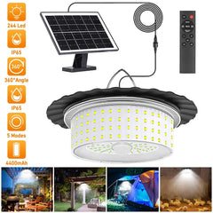 3000LM Black Solar Shed Light with 244 LEDs, Remote Control, 5 Modes, IP65 Waterproof