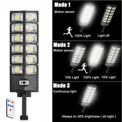 2-Pack 80000LM Black Solar Street Light with 504 LEDs and Remote Control