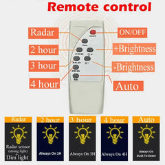 Solar LED Street Light with Radar Sensor, Black, 160W, Outdoor Flood Lamp