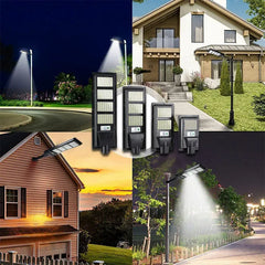 Solar LED Street Light with Radar Sensor, Black, 160W, Outdoor Flood Lamp
