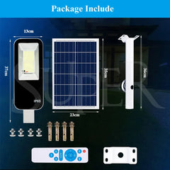 Solar LED Street Light Black Waterproof Outdoor Flood Lamp with Remote Control