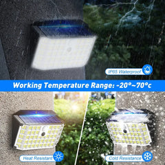 6 Pack Black Solar Motion Sensor Lights Outdoor Security Lamp 2000LM IP65