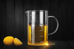 Large 1000ml Clear Borosilicate Glass Measuring Cup with Direct Fire Heat Resistance