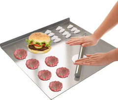 Silver Stainless Steel Chopping Board 50x40cm - Non-Slip Pastry Worktop Protector
