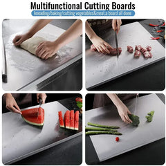 Silver Stainless Steel Chopping Board 60x50cm - Non-Slip Pastry Worktop Protector